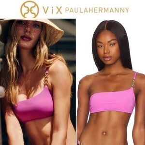 ViX Paula Hermanny Bio Greta Ana Bikini Top - Lotus sz M in Pink 142$
